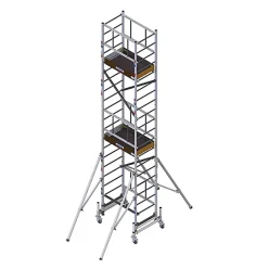 Echafaudage roulant alu - Hauteur de travail maximale de 6.37m. - ME400-PE