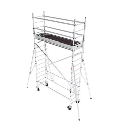 Echafaudage roulant aluminium - Hauteur de travail max 5.00m - TOS324L