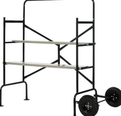 Echafaudage roulant avec garde-corps pliable et ajustable