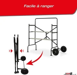 Echafaudage roulant avec garde-corps pliable et ajustable