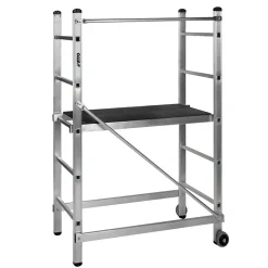 Echafaudage roulant Hauteur 3m - Echelle Echafaudage de Travail Aluminium Charge 120Kg - Travaux Bricolage Chantier Jardin VITO