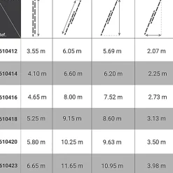 Echelle 2 plans de longueur 8.00m - Pieds stabilisateurs repliables - 2x16 barreaux - 610416