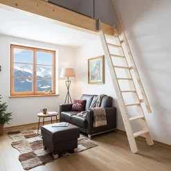 Echelle de meunier : 55cm de large - Couleur : Bois Naturel - 1 rampe - MSP/BN