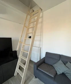Echelle de meunier : 55cm de large - Couleur : Bois Naturel - 1 rampe - MSP/BN