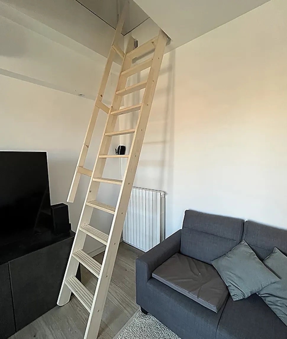 Echelle de meunier : 55cm de large - Couleur : Bois Naturel - 1 rampe - MSP/BN