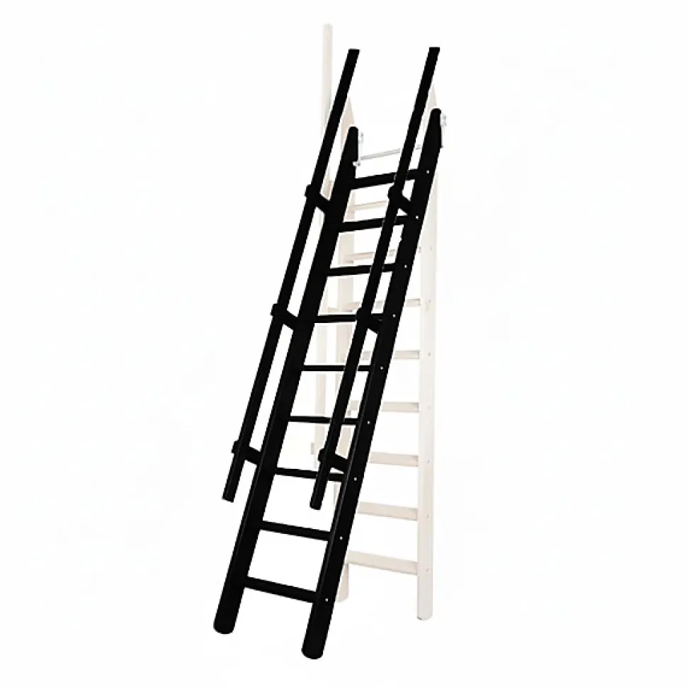 Echelle de meunier rabattable : 55cm de large - Hauteur à franchir 3m - Couleur : Noir (RAL 9017) - MSP/CC/2R