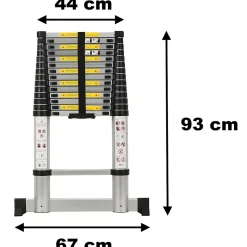 Echelle télescopique en aluminium - 4.40 mètres - GT MARKET