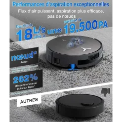 ECOVACS X11 PRO OMNI - Robot Aspirateur Laveur avec Blast - 19500 Pa - PowerBoost Ultra-Rapide - OZMO Roller 2.0 - ZeroTangle 3.