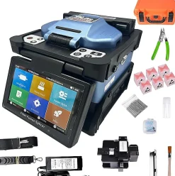 Elfcam - Soudeuse Fibre Optique S10 Pro, Alignement Cœur à Cœur, Écran 5", Batterie 7800mAh, Kit Complet SM/MM