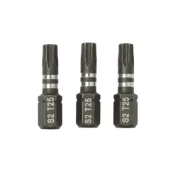 Embout de vissage torsion impact TX25 25 mm Erbauer - 3 pièces