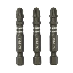 Embout de vissage torsion impact PH3 50mm Erbauer - 3 pièces
