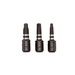 Embout de vissage torsion impact SQ1/2/3 25 mm Erbauer - 3 pièces
