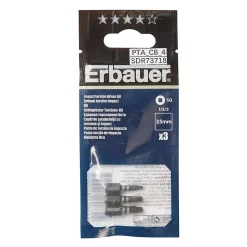 Embout de vissage torsion impact SQ1/2/3 25 mm Erbauer - 3 pièces