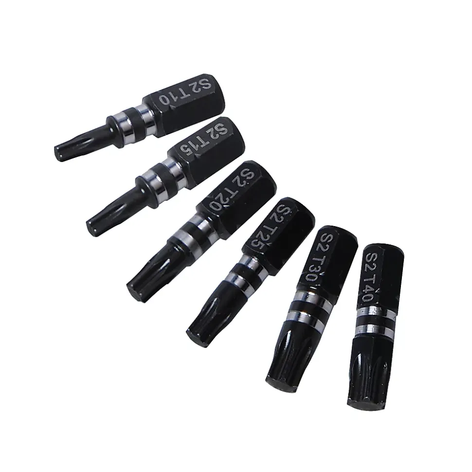Embout de vissage torsion impact TX10/15/20/25/30/40 25 mm Erbauer - 6 pièces