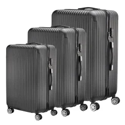 Ensemble De 3 Valises à 4 Roues Avec Serrure à Combinaison, Valise Rigide En Abs, Valise Trolley