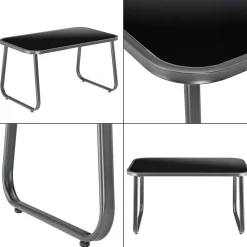 Ensemble de meubles de jardin 4 pièces Anzi table basse banc et 2 chaises gris casa.pro