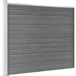 Ensemble de panneau de clôture WPC 699x146 cm Gris vidaXL