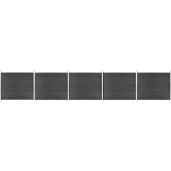 Ensemble de panneau de clôture WPC 872x146 cm Gris vidaXL