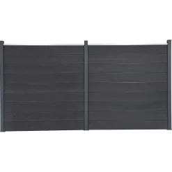 Ensemble de panneaux de clôture gris 353x186 cm WPC vidaXL