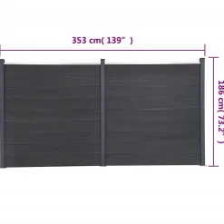 Ensemble de panneaux de clôture gris 353x186 cm WPC vidaXL