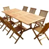Ensemble salon de jardin en teck aspect huilé AEDAN 8 chaises JUMAK