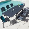 Ensemble table de jardin en aluminium et 8 assises - honfleur xl beziers - ozalide