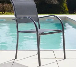 Ensemble table de jardin en aluminium et 8 assises - honfleur xl beziers - ozalide