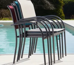 Ensemble table de jardin en aluminium et 8 assises - honfleur xl beziers - ozalide