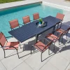 Ensemble table de jardin en aluminium et 8 assises - honfleur xl beziers - ozalide