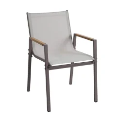 Ensemble table de jardin ovale 150x90 cm et 6 chaises taupe Oviala