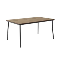 Ensemble table de jardin ovale 150x90 cm et 6 chaises gris anthracite Oviala
