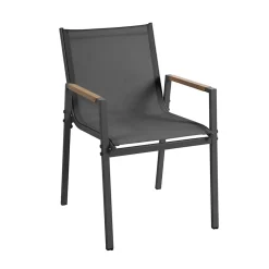Ensemble table de jardin ovale 150x90 cm et 6 chaises gris anthracite Oviala