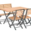 Ensemble table de jardin avec 4 chaises teck Jardiline Porto Rico