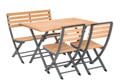 Ensemble table de jardin avec 4 chaises teck Jardiline Porto Rico