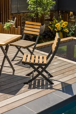 Ensemble table de jardin avec 4 chaises teck Jardiline Porto Rico