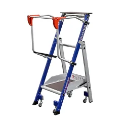 Escabeau de rayonnage 1 marche - Hauteur de travail max. 2.25m - 614911