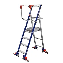 Escabeau de rayonnage 4 marches - Hauteur de travail max. 2.94m - 614914