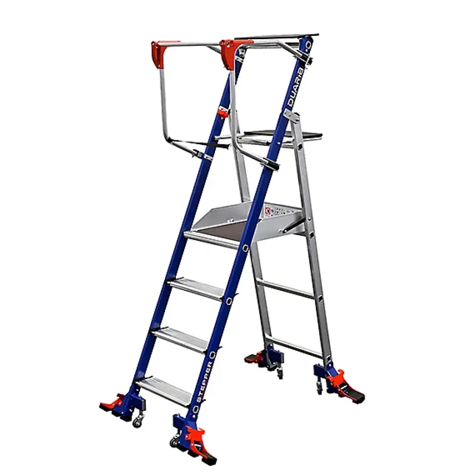Escabeau de rayonnage 4 marches - Hauteur de travail max. 2.94m - 614914