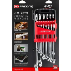 FACOM Jeu de 14 Clés Plates Mixtes Métriques 7 - 24 mm Sur Étui Portatif - 440.JP14PB