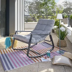 Fauteuil à bascule de jardin Felinio gris - Hespéride