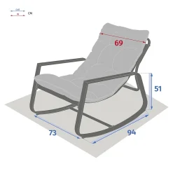 Fauteuil à bascule de jardin Felinio gris - Hespéride