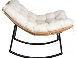 Fauteuil à bascule papasan avec coussin intérieurextérieur 