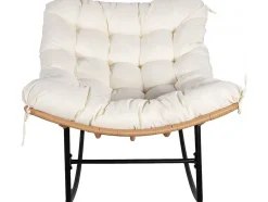 Fauteuil à bascule papasan avec coussin intérieurextérieur 