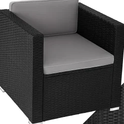 Fauteuil de jardin en rotin résistant idéal à combiner noir