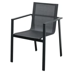 Fauteuil de jardin Galini aluminium noir H.84 cm GoodHome