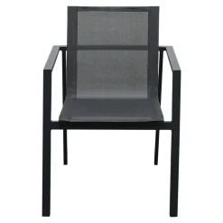 Fauteuil de jardin Galini aluminium noir H.84 cm GoodHome