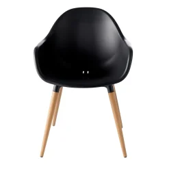Fauteuil de jardin GoodHome Kiwee en plastique recyclé - Coloris noir - Hauteur 84 cm