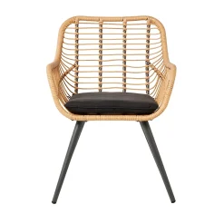 Fauteuil de jardin GoodHome Apolima en acier - Coloris marron - Hauteur 80 cm