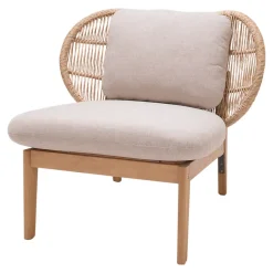 Fauteuil de jardin Hania en bois d'eucalyptus et aluminium GoodHome