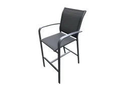Fauteuil de jardin Hespéride Essentia en aluminium - Coloris graphite texaline anthracite - Hauteur 115 cm